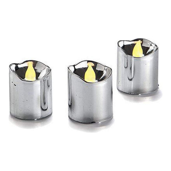 Candela LED (3 Pezzi) Argento - zannishop