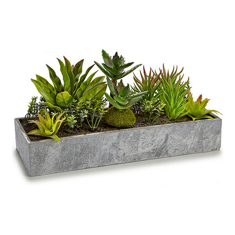 Pianta Decorativa Vaso rettangolare da Balcone Grigio Cemento Verde Plastica (15 x 16 x 30 cm) - zannishop