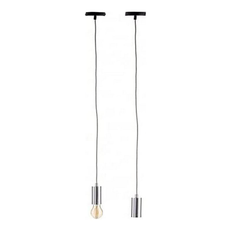 Lampadario Acciaio Metallo Argentato (10 x 12 x 10 cm) - zannishop