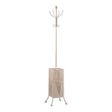 Soporte de soporte de metal crema (34 x 188 x 34 cm)