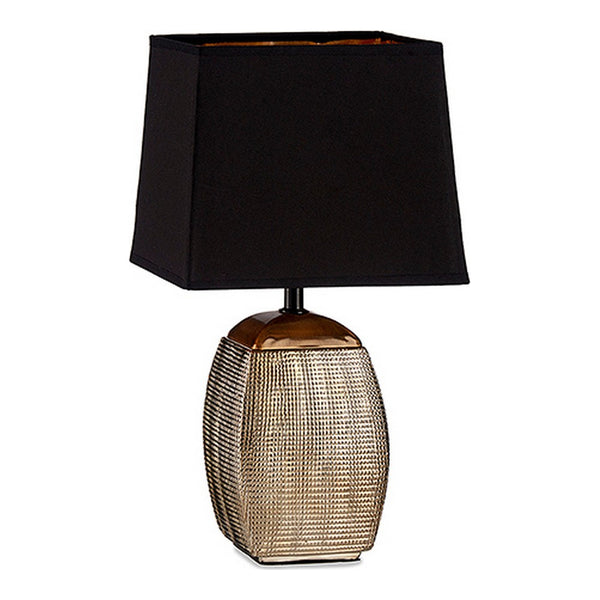 Schwarz/Silbertisch -Lampe mit Relief (14 x 40 x 23 cm)