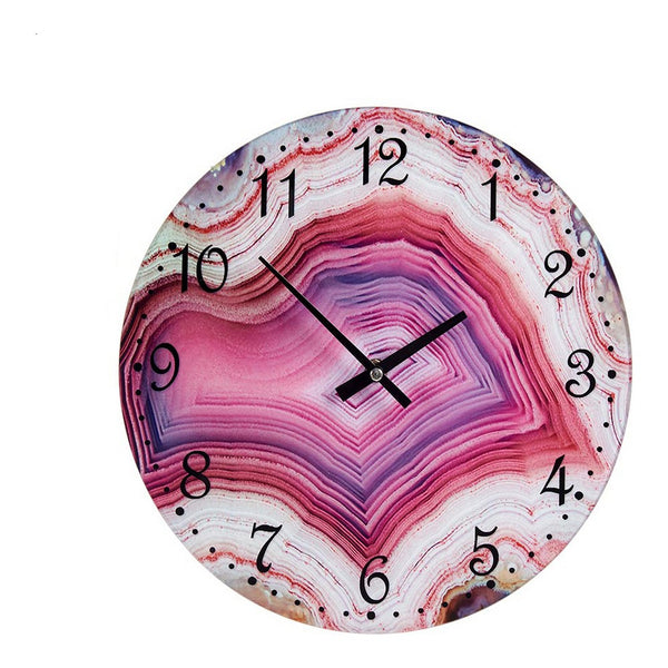 Montre murale rose en verre (30 x 4 x 30 cm)