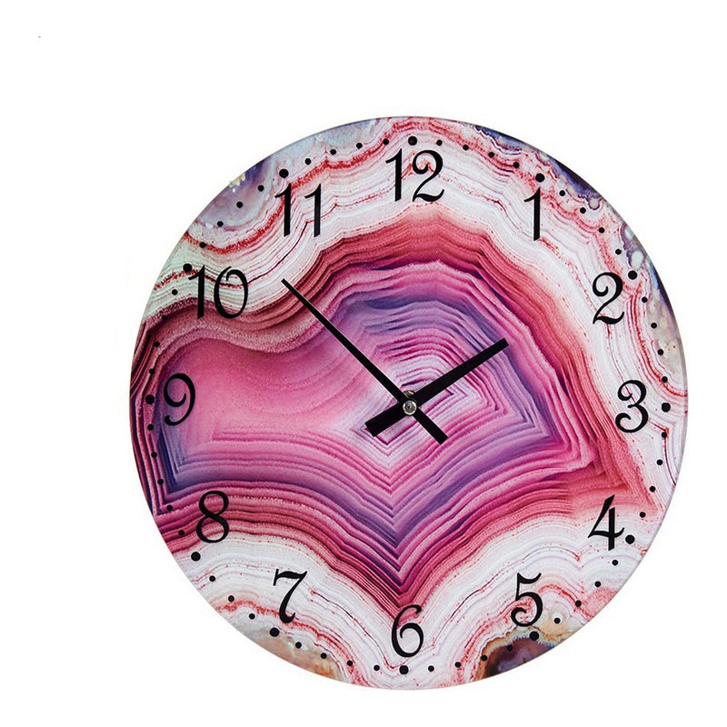 Glas rosa Wanduhr (30 x 4 x 30 cm)