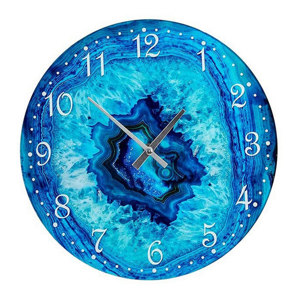 Montre murale turquoise en verre (30 x 4 x 30 cm)