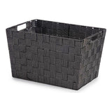 Cesta Tela Trenzada Negro (25 x 20 x 35 cm)