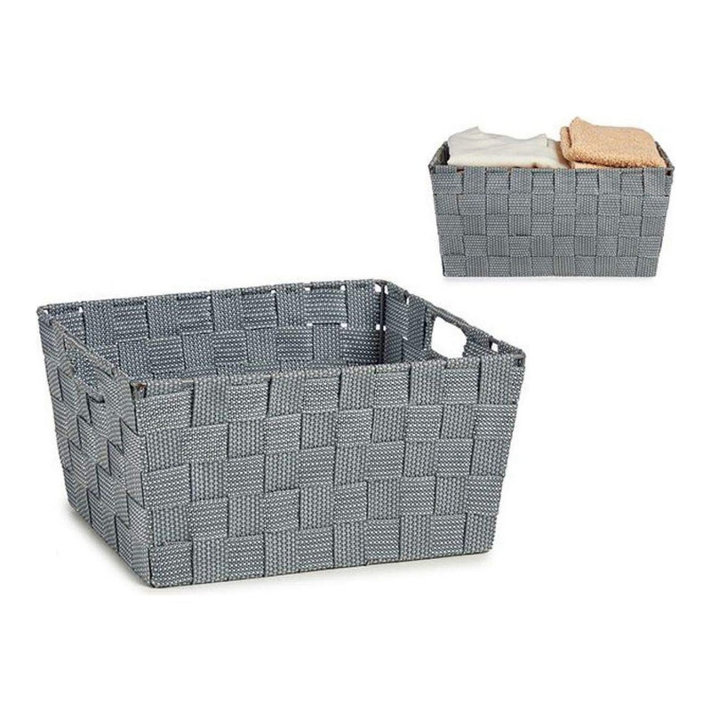 Cesta Tela Trenzada Gris (20 x 14 x 30 cm)