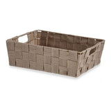 Cestino Stoffa Intrecciato Natural Beige (23 x 8 x 27 cm)