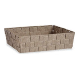 Korb Stoff Geflochten natürlich Beige (21 x 8,5 x 34 cm)