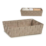 Korb Stoff Geflochten natürlich Beige (21 x 8,5 x 34 cm)