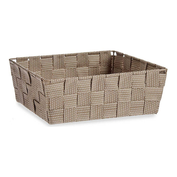 Korb Stoff Geflochten Beige (20 x 8 x 24 cm)