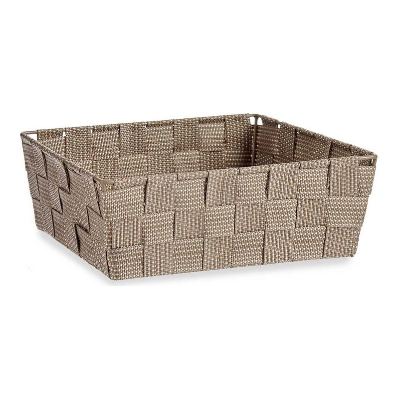 Cesta Tela Trenzada Beige (20 x 8 x 24 cm)