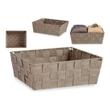 Cesta Tela Trenzada Beige (20 x 8 x 24 cm)