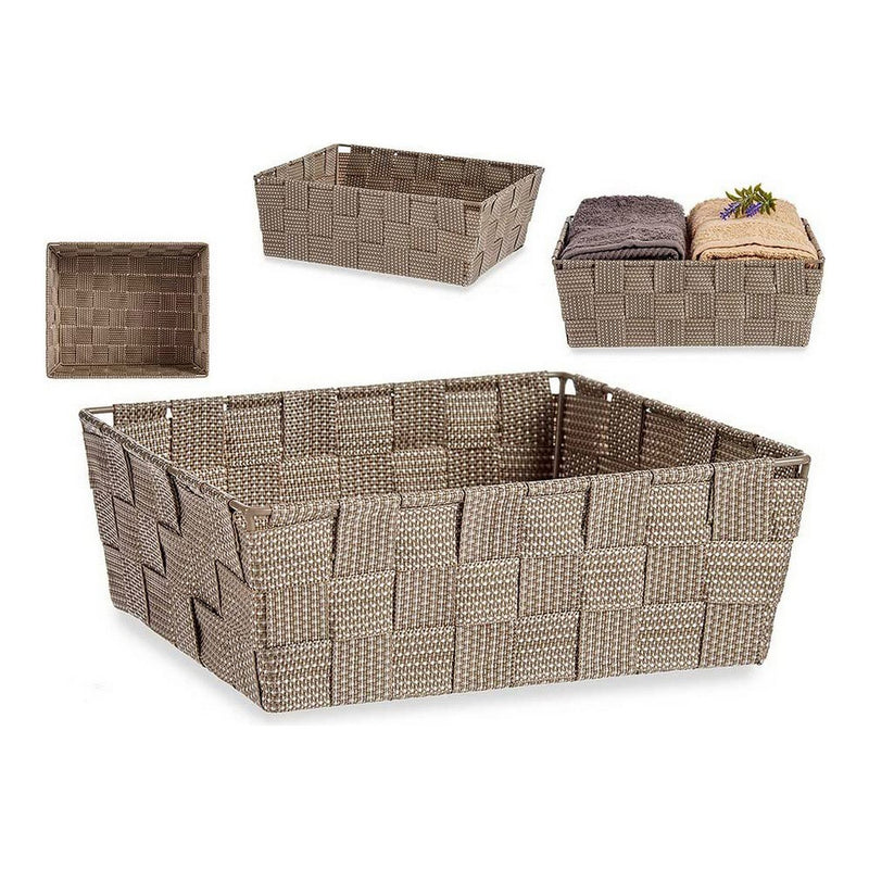 Cesta Tela Trenzada Beige (20 x 8 x 24 cm)