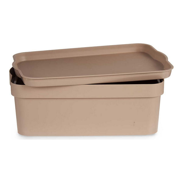 Caja Multiusos Beige Plástico (21 x 11 x 32 cm)