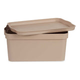 Caja de Almacenaje con Tapa Beige Plástico (21,5 x 14,5 x 32 cm)