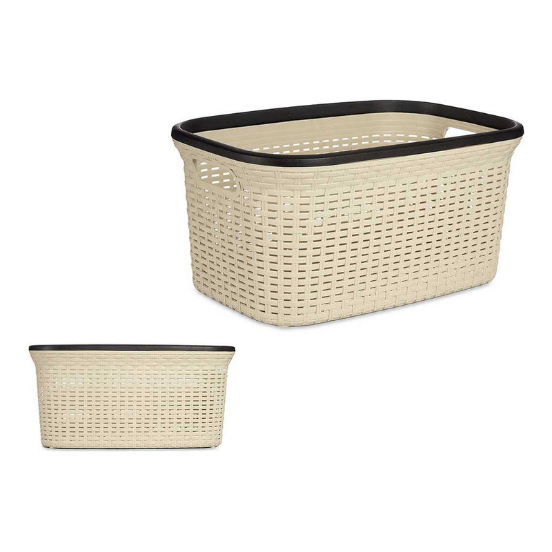 Korb für schmutzige Wäsche Rattan Beige 36 L (36 x 25,5 x 52,5 cm)