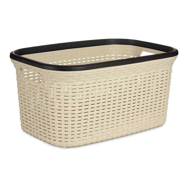 Korb für schmutzige Wäsche Rattan Beige 36 L (36 x 25,5 x 52,5 cm)