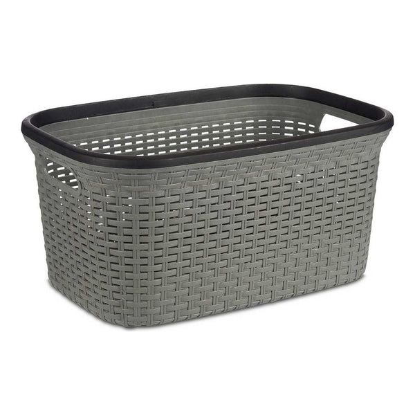 Korb für schmutzige Wäsche Rattan Grau 36 L (36 x 25,5 x 53 cm)