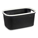 Korb für schmutzige Wäsche Rattan Schwarz 36 L (36 x 25,5 x 53 cm)