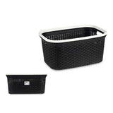 Korb für schmutzige Wäsche Rattan Schwarz 36 L (36 x 25,5 x 53 cm)