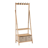 Attaquant du tissu en bois brun beige du sol (40,5 x 175 x 67 cm)