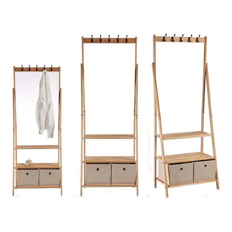 Attaquant du tissu en bois brun beige du sol (40,5 x 175 x 67 cm)