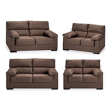 Berlin -Set Marrone -Sofa mit 2 Quadratsofa mit 3 Polyesterquadraten (2 PCs)