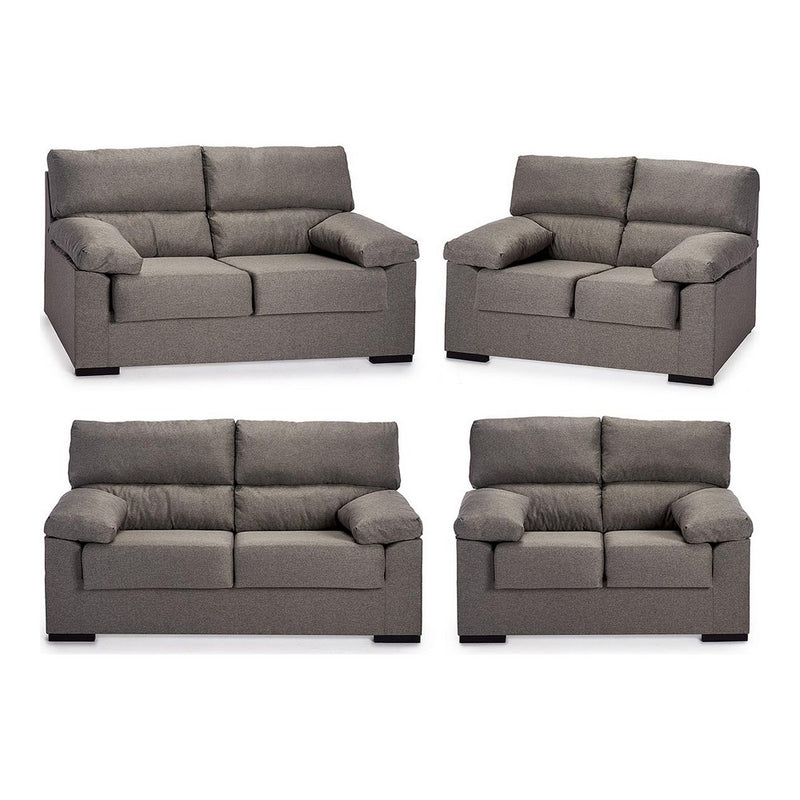 Set Berlin Sofa Polygrau Kiefernholz -Holzsofa (2 PCs)