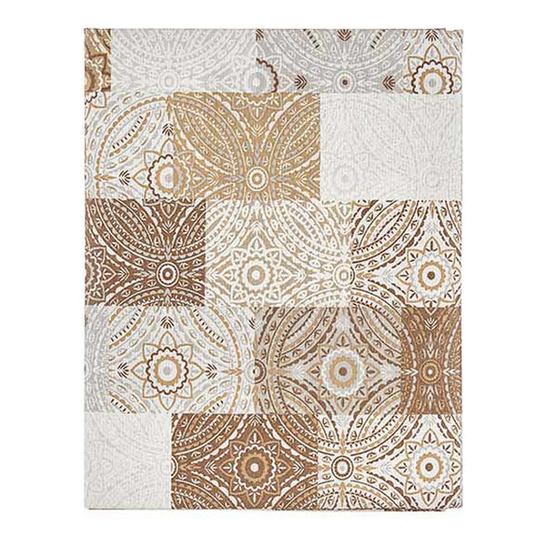 Mandala Tischdecke Beige Leinwand (140 x 180 cm)