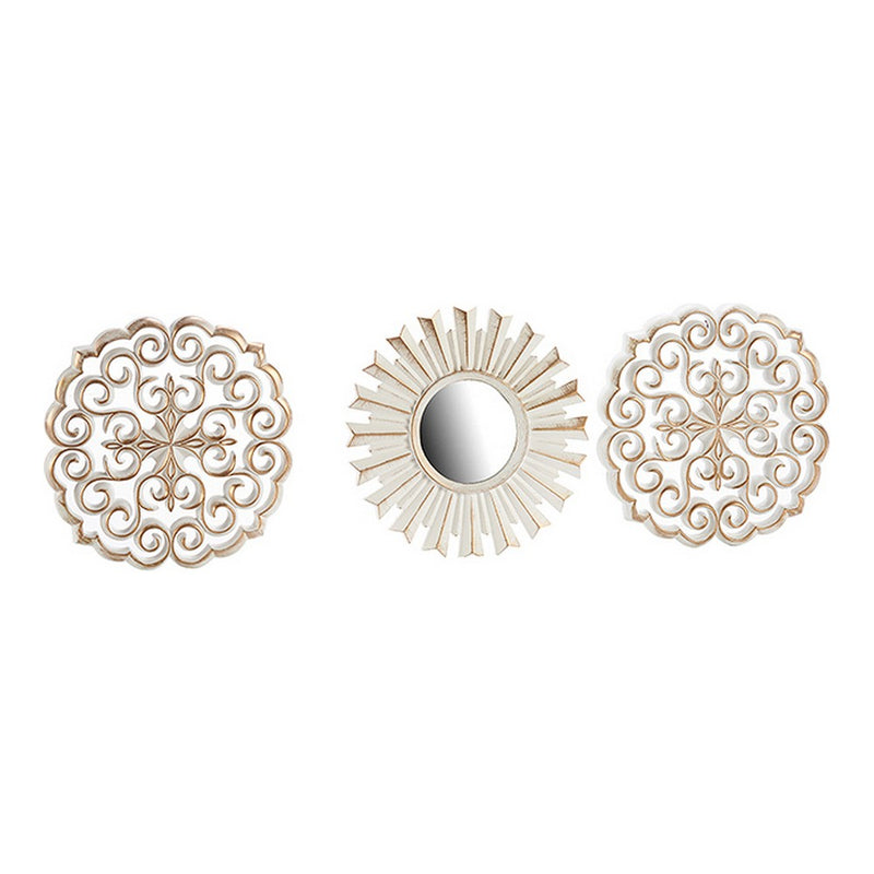 Decorazione da Parete Bianco/Dorato Vetro Plastica (3 pcs) - zannishop