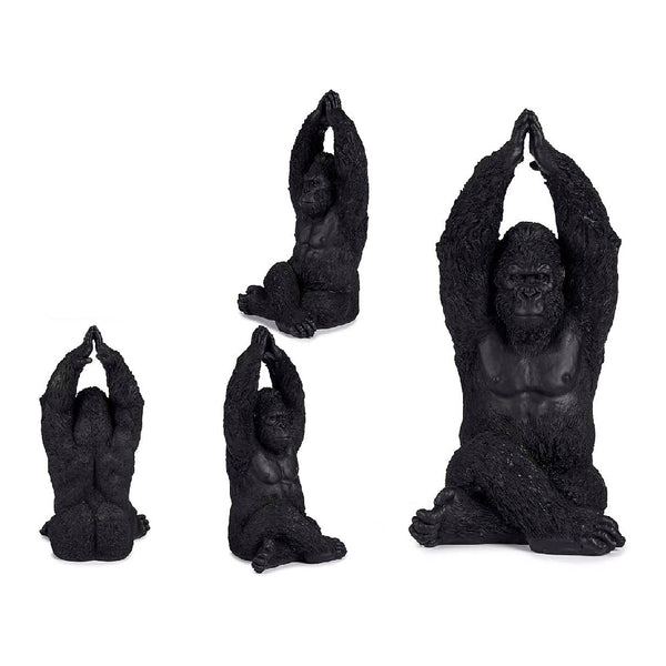 Statua Decorativa Gorilla Nero Resina (18 x 36,5 x 19,5 cm) - zannishop