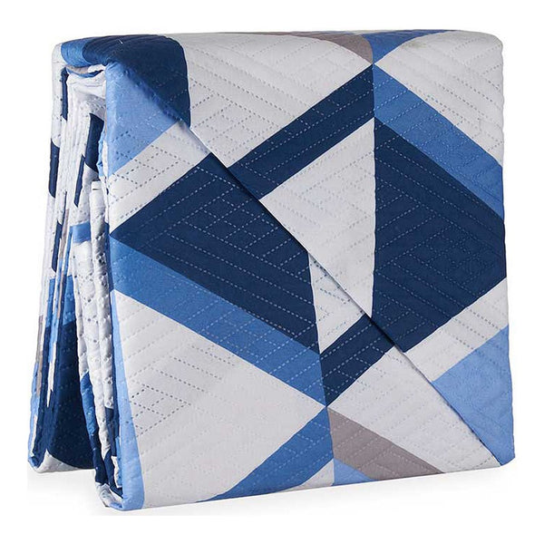 Piumino Reversibile Azzurro Triangolo Bianco (240 X 260 cm)