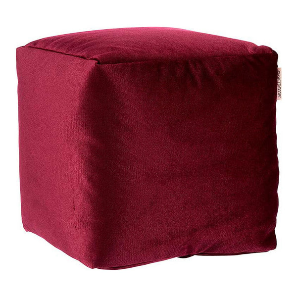 Polystyrol Granato Red Polyester Puff (30 x 30 x 30 cm)