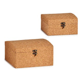 Juego de Baúles Marrón MDF Corcho (2 pcs)