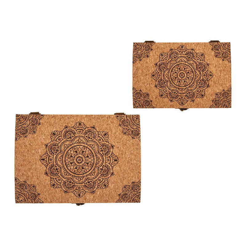 Juego de Baúles Mandala Marrón MDF Corcho (2 pcs)