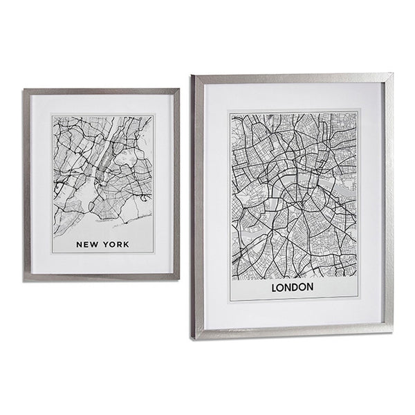 Framework London New York Silver Wood Glass (43 x 3 x 53 cm)