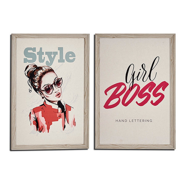 Quadro Style - Boss Crema MDF (2 x 66 x 46 cm)