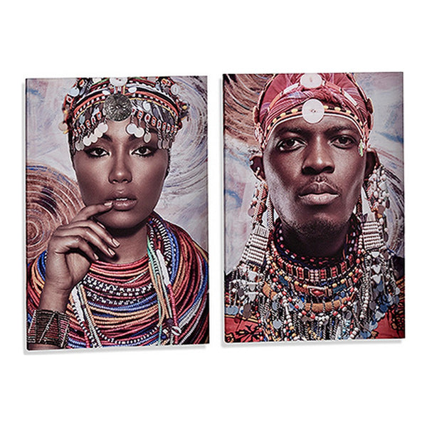 Afrikanisches Bild (2 PCs) (50 x 1,5 x 70 cm)