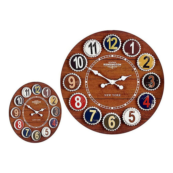 Multicolor -Wand -Uhr MDF -Metall (60 x 4 x 60 cm)