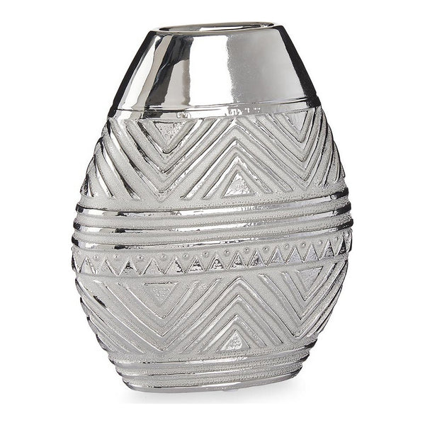 Vase de largeur en céramique en argent (9,8 x 26,5 x 22 cm)