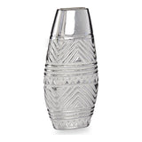 Vase de largeur en céramique en argent (7 x 29,5 x 14 cm)