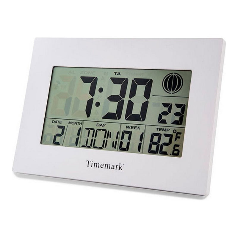 Reloj de pared con termómetro White Timemark (24 x 17 x 2 cm)