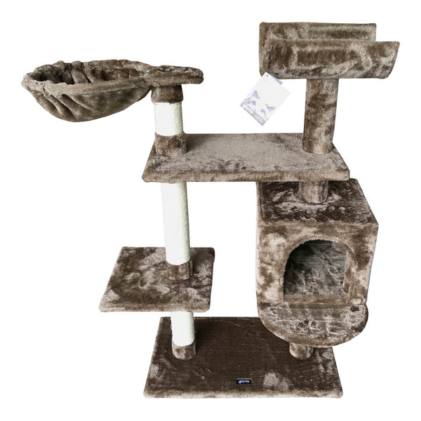 Tiragraffi per Gatti Gloria Jarama Albero Legno Marrone Poliestere Carta Plastica Sisal