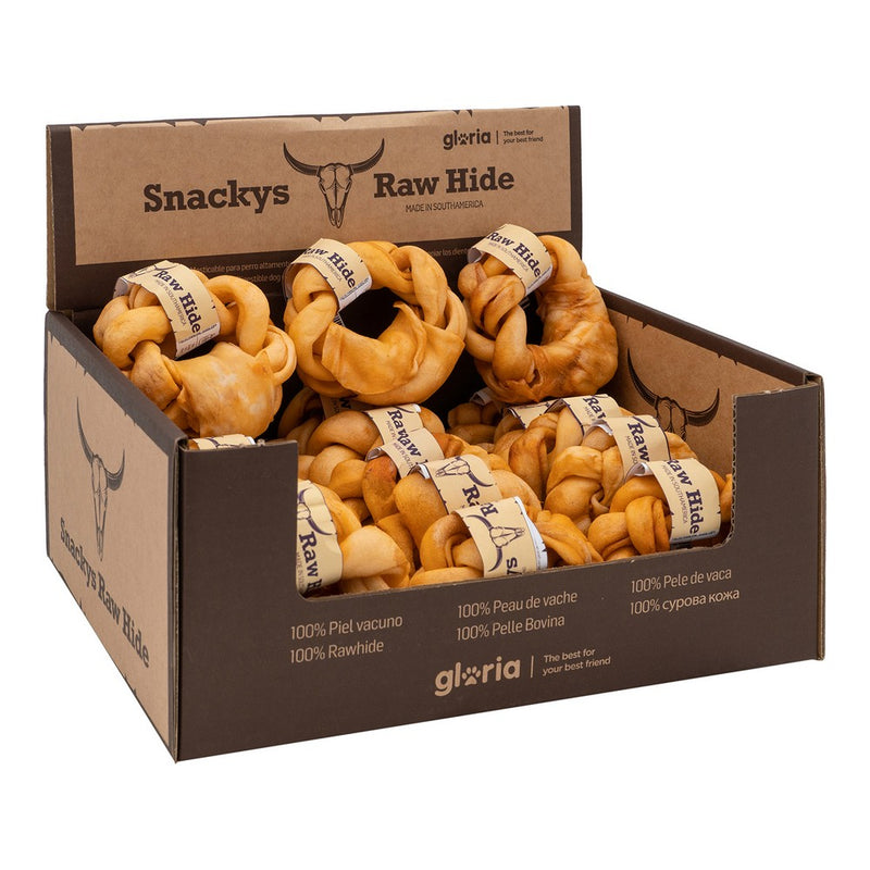 Snack per Cani Gloria Snackys Rawhide Mele 12 cm Ciambella Intrecciato