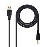 USB A zu USB-B-Kabel NANOCABLE 10.01.0104-BK 3 m Schwarz