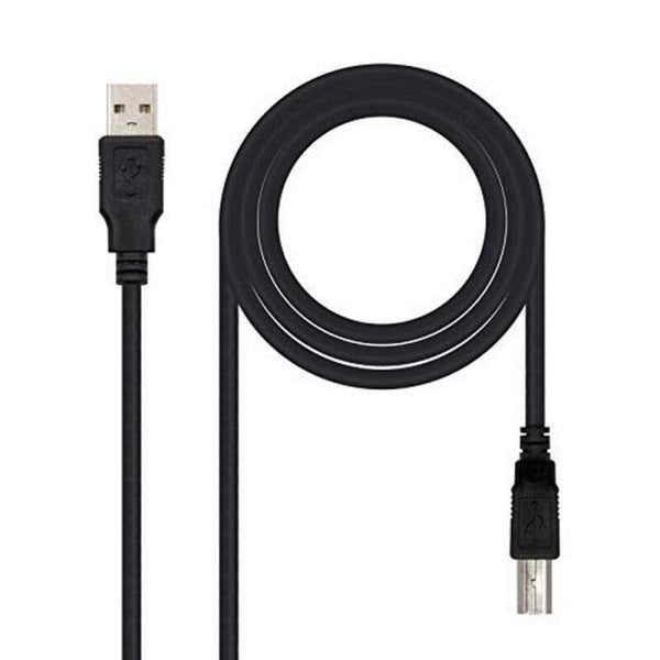 Cavo USB A con USB B NANOCABLE 10.01.0104-BK 3 m Nero