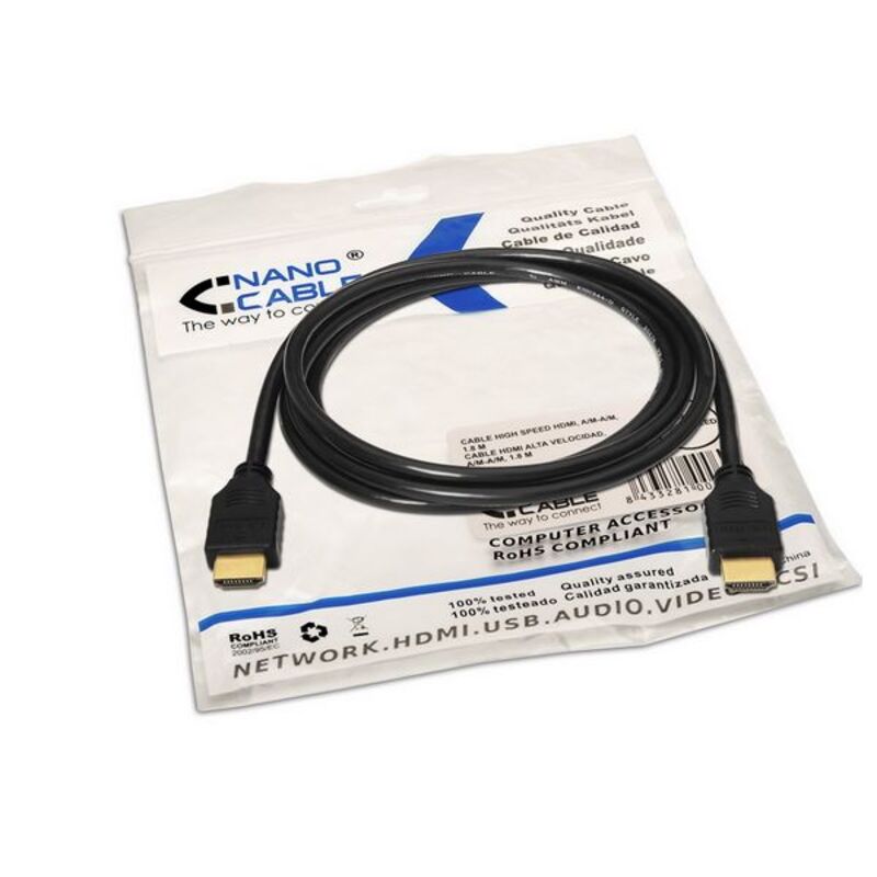 Câble nanocable HDMI 10.15.1702 1,8 m V1.4 Mâle mâle