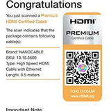 HDMI Nanocable HDMI V2.0, 0,5 m 10,15,3600 V2.0 4K 0,5 m Schwarz