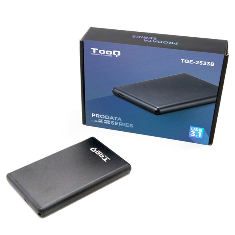 Involucro per Hard Disk TooQ TQE-2533B USB 3.1 Nero