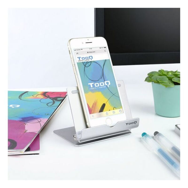 Prise en charge mobile ou tablette Tooq PH0002-S 90º 360º Argent